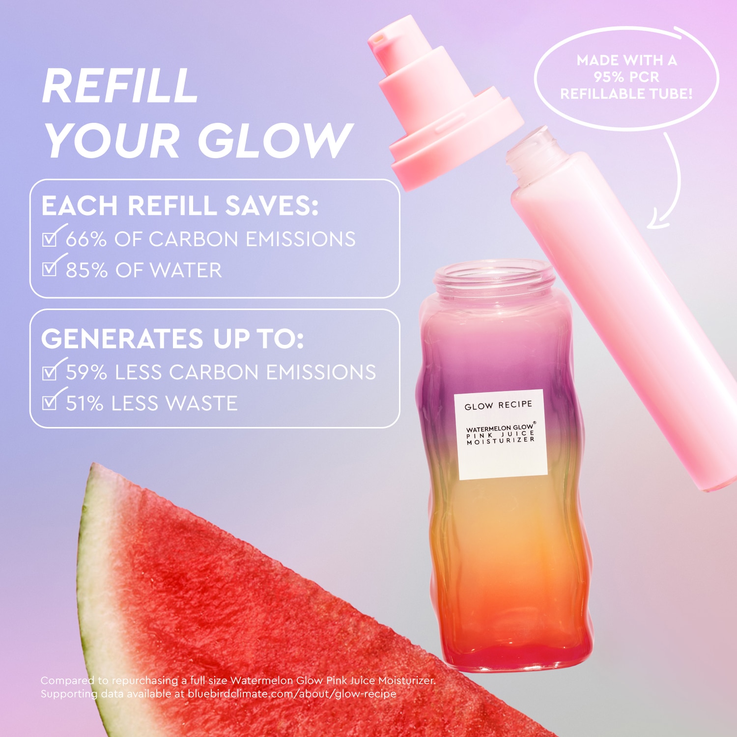 LIMITED EDITION PRIDE WATERMELON GLOW PINK JUICE MOISTURIZER REFILLABLE  (GEL HIDRATANTE)